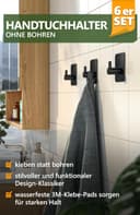 Thumbnail 1 de 4smile Handtuchhalter 6er Set, selbstklebend schwarz 🧴