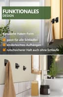 Thumbnail 2 de 4smile Handtuchhalter 6er Set, selbstklebend schwarz 🧴