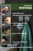 Thumbnail 3 de 4smile Handtuchhalter 6er Set, selbstklebend schwarz 🧴