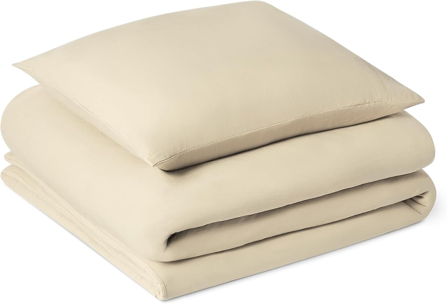 Amazon Basics Vorgewaschene Mikrofaser-Bettwäsche 2-teilig 135x200/80x80 Beige ⌚