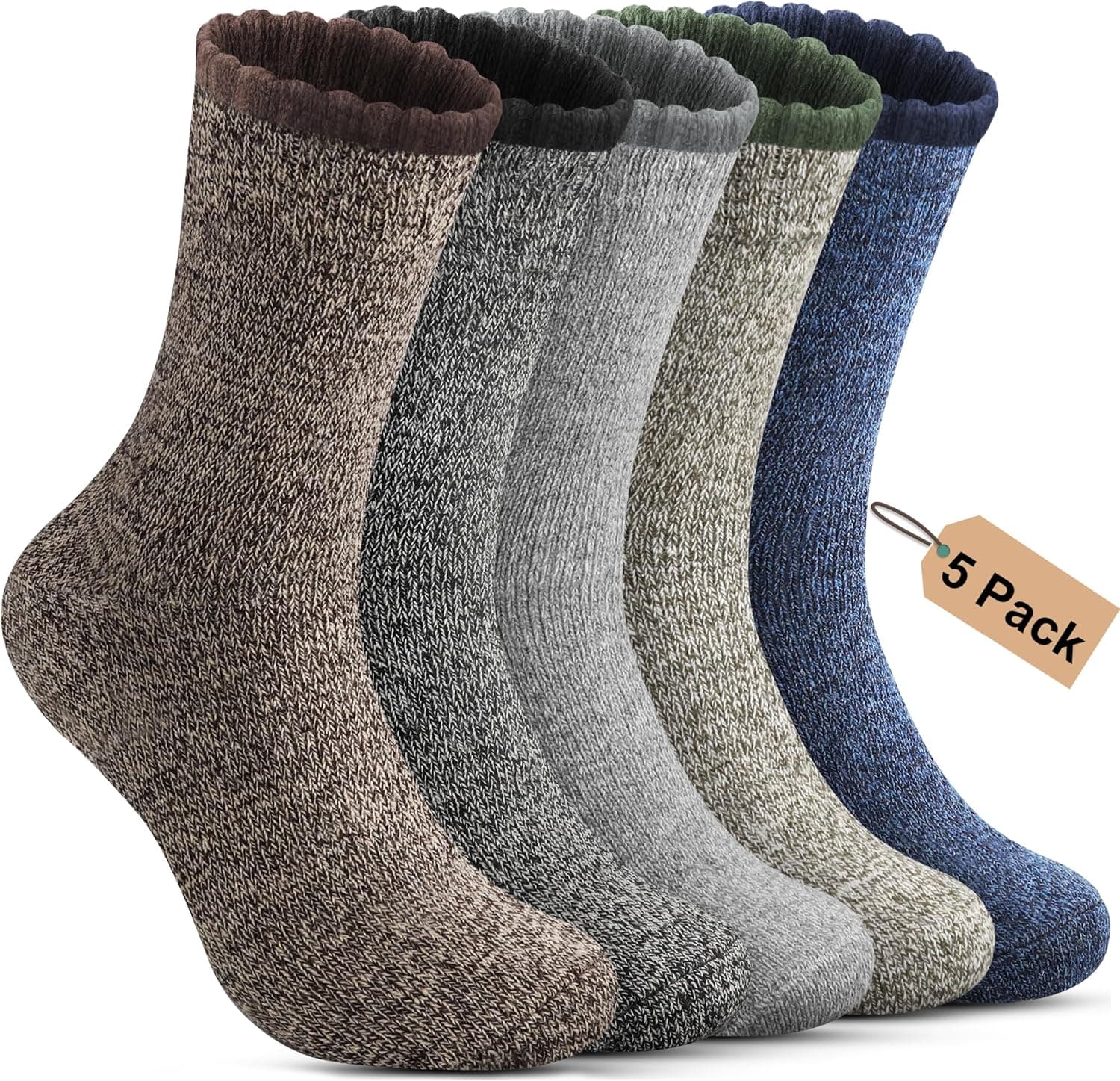 Annsuki Thermosocken Herren – Merino Warme Wintersocken 5 Paar ⌚
