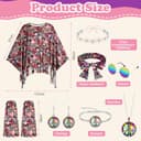 Thumbnail 1 de AOOWU Hippie Kostüm Damen Set 60er 70er 🎧