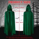 Thumbnail 2 de AOOWU Mittelalter Kapuzenumhang Dunkelgrün 🎭