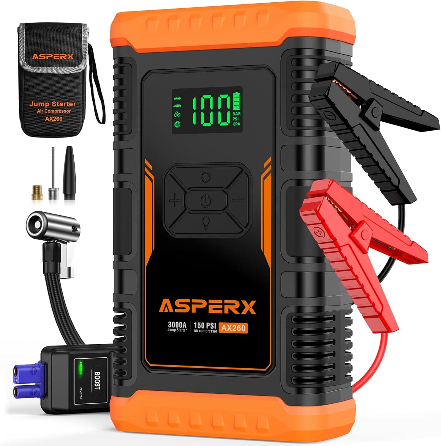 ASPERX Starthilfe Powerbank 3000A Jump Starter ⌚