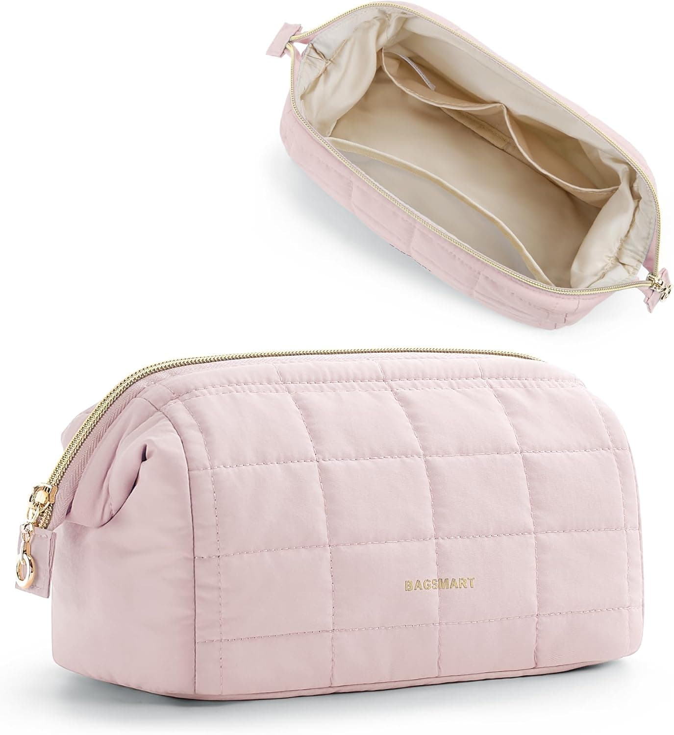 BAGSMART Schminktasche Klein, Kulturbeutel Rosa 💄