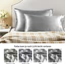 Thumbnail 5 de BEDELITE Seidenkissenbezug 40 x 80 Satin Grau 🎗️