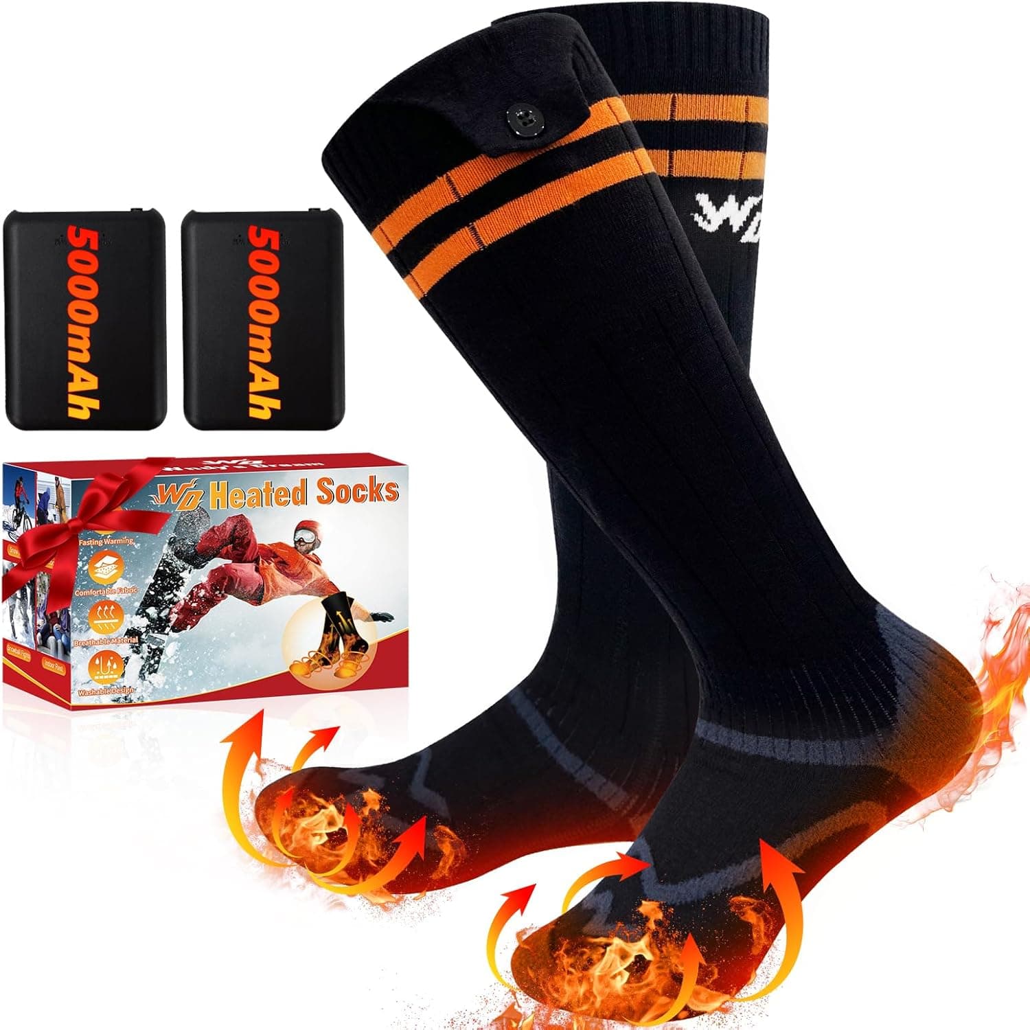 Beheizte Socken 2025 wiederaufladbar 5000 mAh 🧦