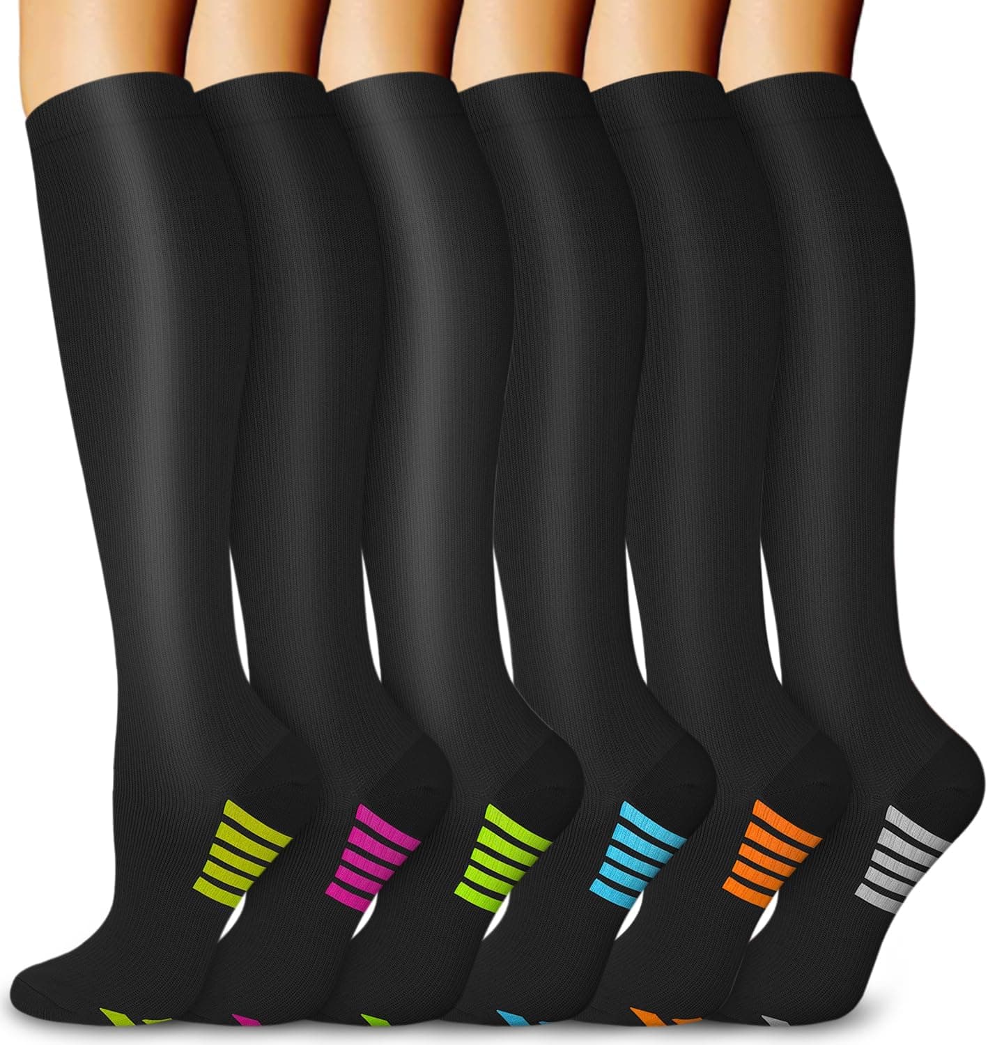 BLONGW Kompressionsstrümpfe 6 Paar Kniestrümpfe 🧦