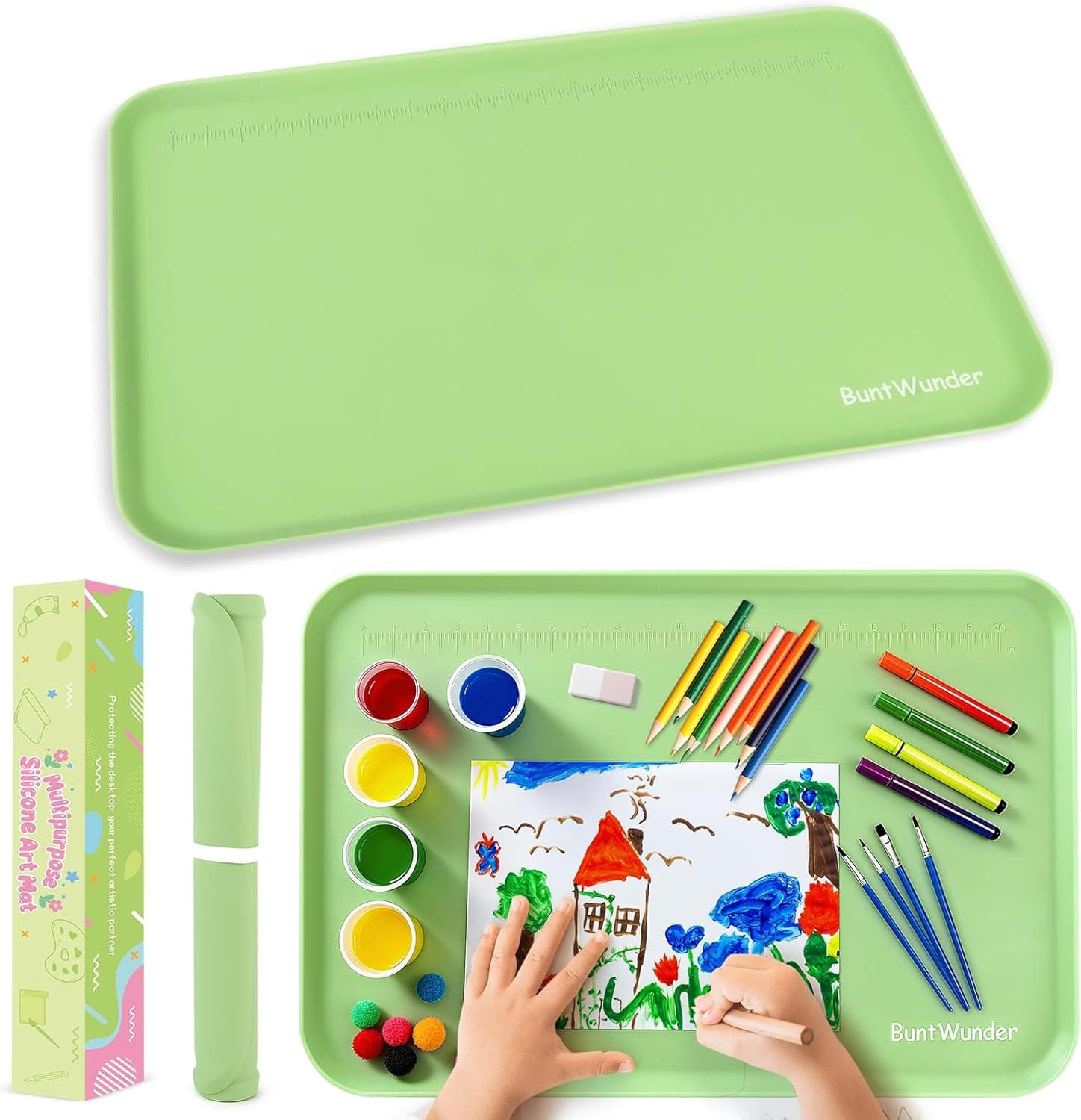 BuntWunder Silikonmatte Groß – Bastelunterlage 61 x 41 cm ⌚