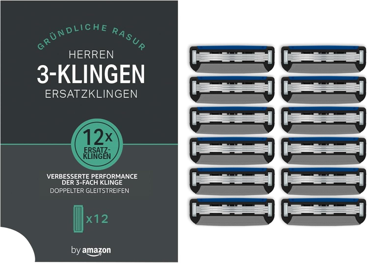 by Amazon 3‑fach Klingen Herrenrasierer 12 Stück 🪒