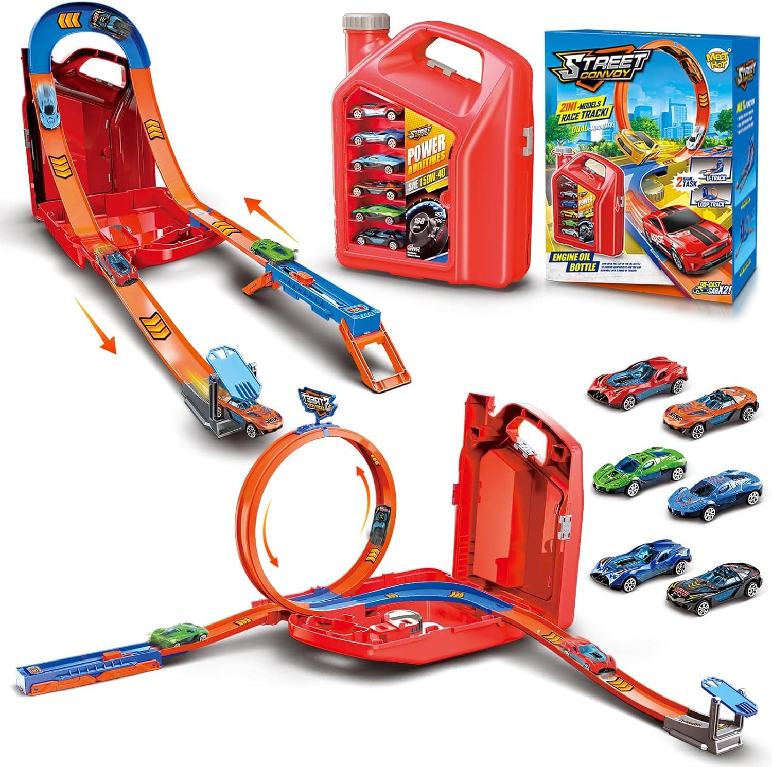 Charmofun Autorennbahn Kinder Rennbahn mit Looping ⌚