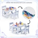 Thumbnail 2 de Clevich Kindersitzgruppe mit Stauraum, Kindertisch mit 2 Stühlen, Kinder Tisch Stuhl Set mit wendbarer Tischplatte, Packung mit 2 Stühlen, Kinderschreibtisch für Kindertagesstätte, ab 3 Jahren, BlauClevich Kindersitzgruppe mit Stauraum, Kindertisch…