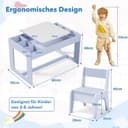 Thumbnail 3 de Clevich Kindersitzgruppe mit Stauraum, Kindertisch mit 2 Stühlen, Kinder Tisch Stuhl Set mit wendbarer Tischplatte, Packung mit 2 Stühlen, Kinderschreibtisch für Kindertagesstätte, ab 3 Jahren, BlauClevich Kindersitzgruppe mit Stauraum, Kindertisch…