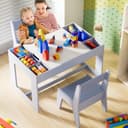 Thumbnail 6 de Clevich Kindersitzgruppe mit Stauraum, Kindertisch mit 2 Stühlen, Kinder Tisch Stuhl Set mit wendbarer Tischplatte, Packung mit 2 Stühlen, Kinderschreibtisch für Kindertagesstätte, ab 3 Jahren, BlauClevich Kindersitzgruppe mit Stauraum, Kindertisch…