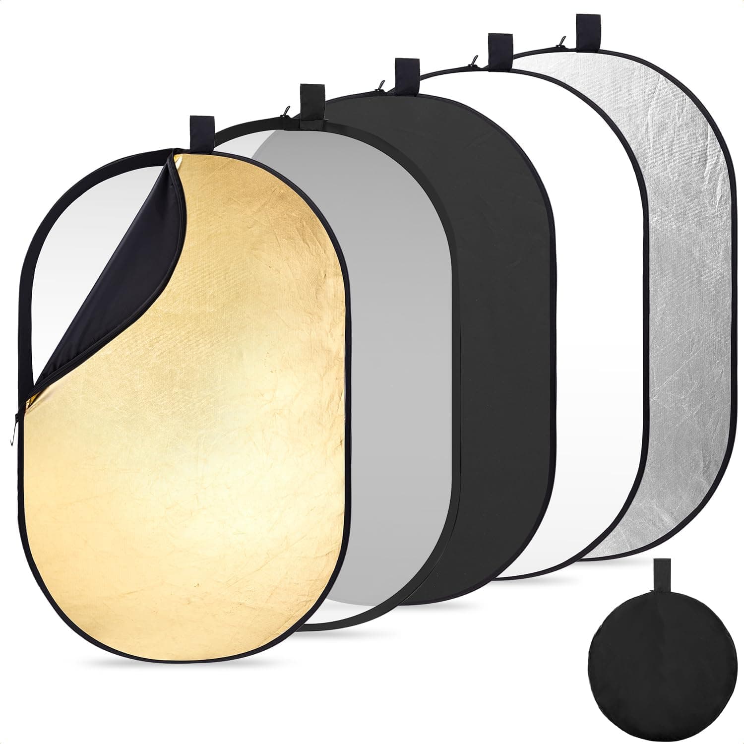 K&F CONCEPT 5 in1 Fotografie Licht Reflector 100x150cm Oval 📷