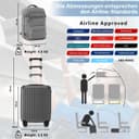 Thumbnail 1 de COOLIFE Handgepäck Koffer 55X40X20cm und Kabinen-Rucksack 20L ⌚