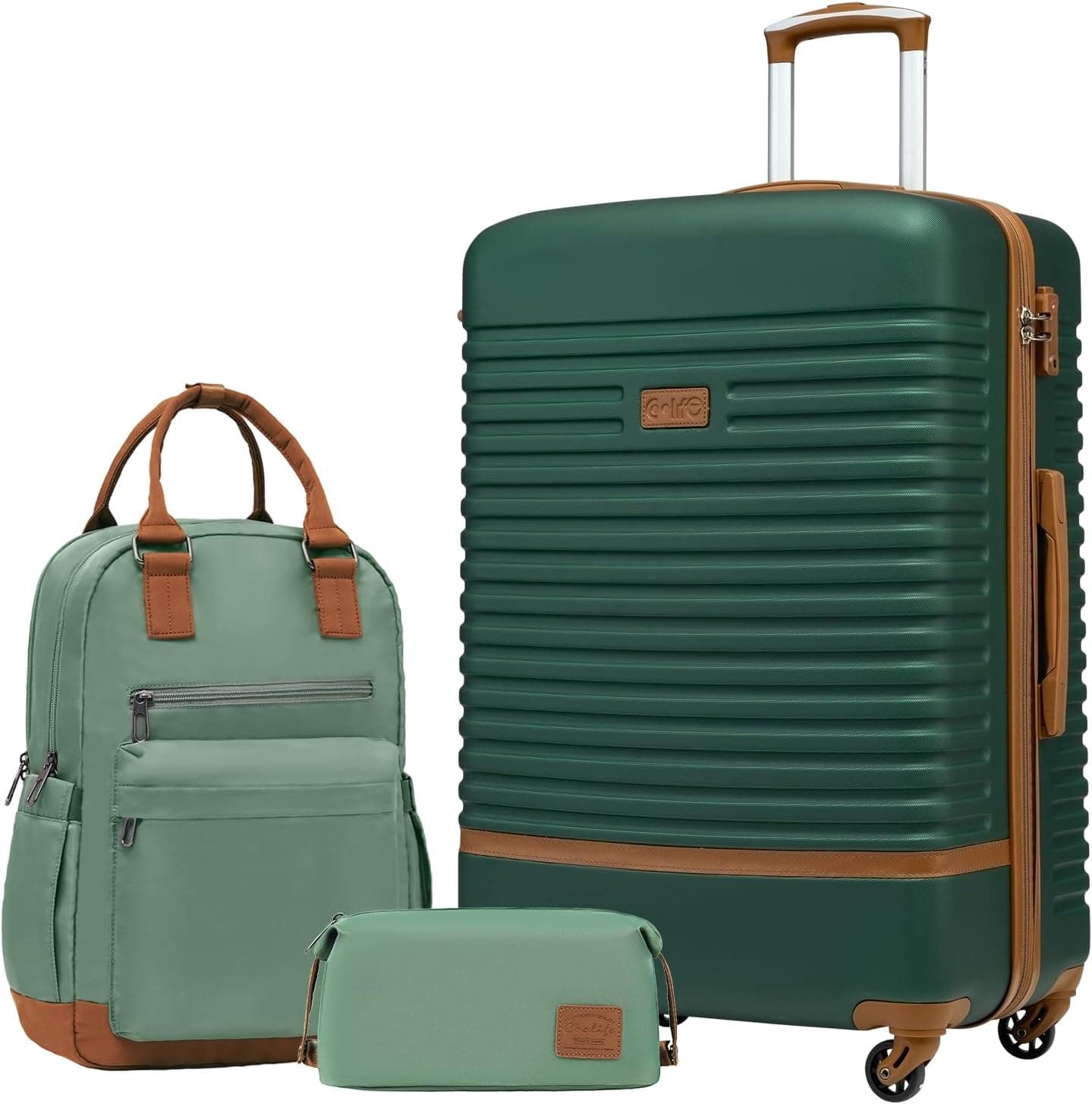 COOLIFE Koffer Trolley Reisekoffer ABS Hartschale 4 Rollen ⌚📷