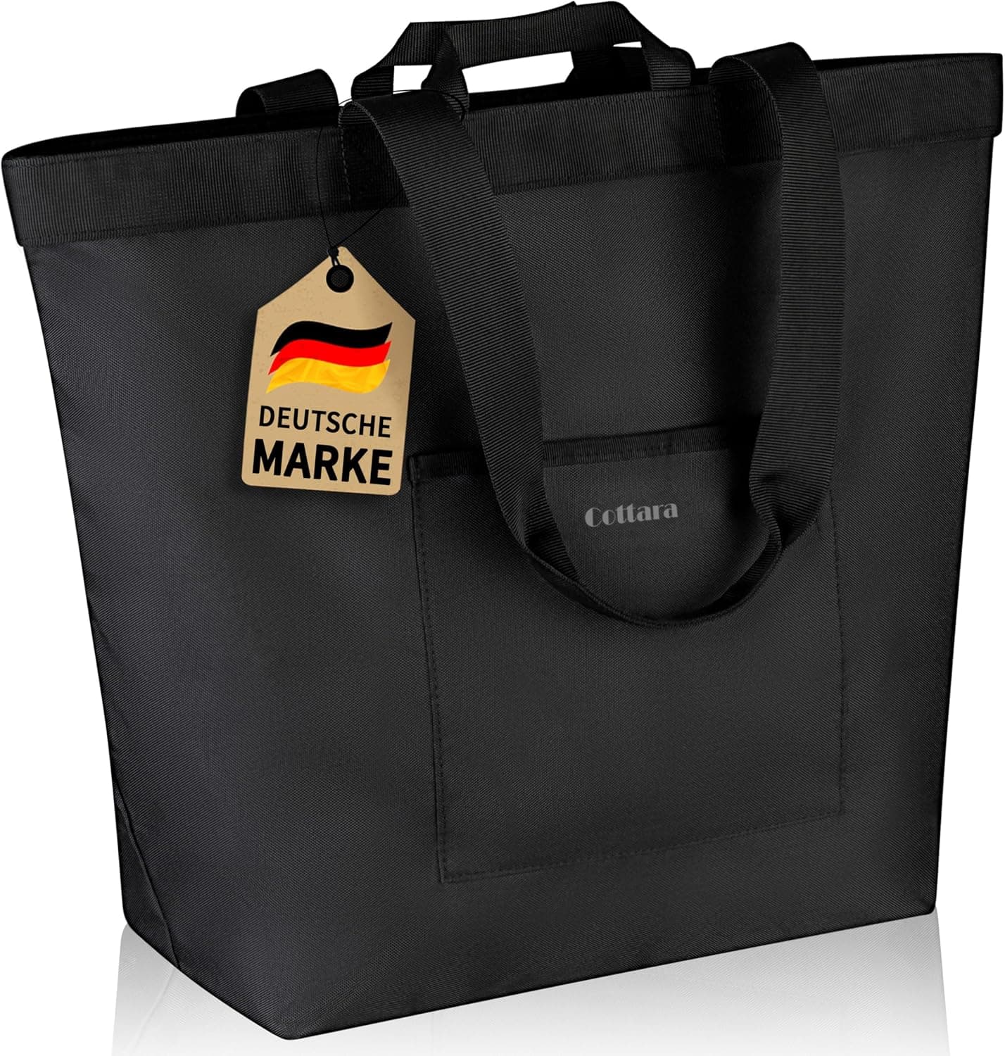COTTARA Einkaufstasche groß 40L Shopper schwarz 🛍️