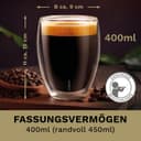 Thumbnail 3 de Creano PREMIUM doppelwandige Trinkgläser 400 ml 🥛