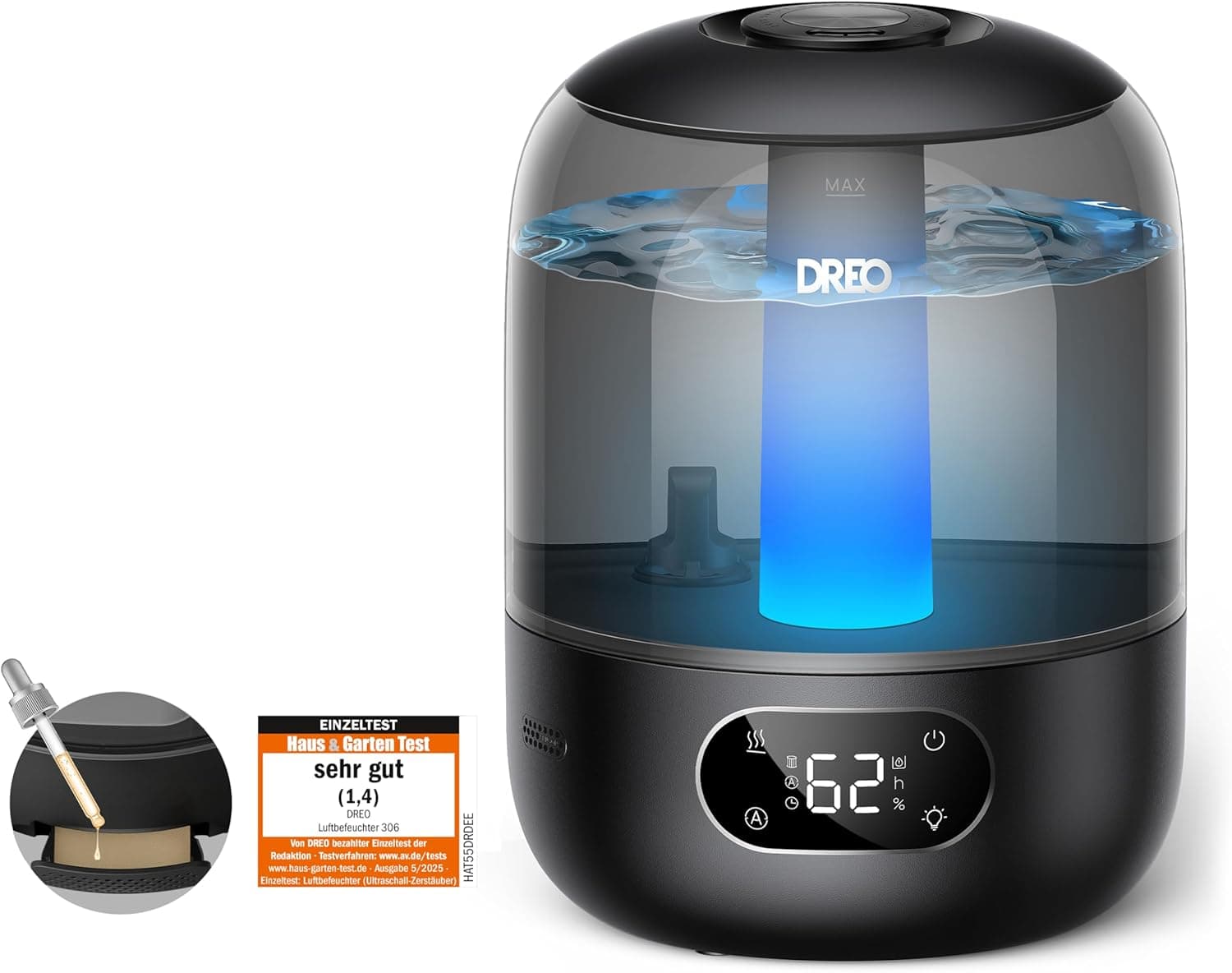 Dreo Luftbefeuchter 3L mit Feuchtigkeitssensor 💧