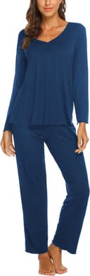 Thumbnail 6 de Ekouaer Damen Schlafanzug Lang Pyjama Set Kuschelig Nachtwäsche ⌚