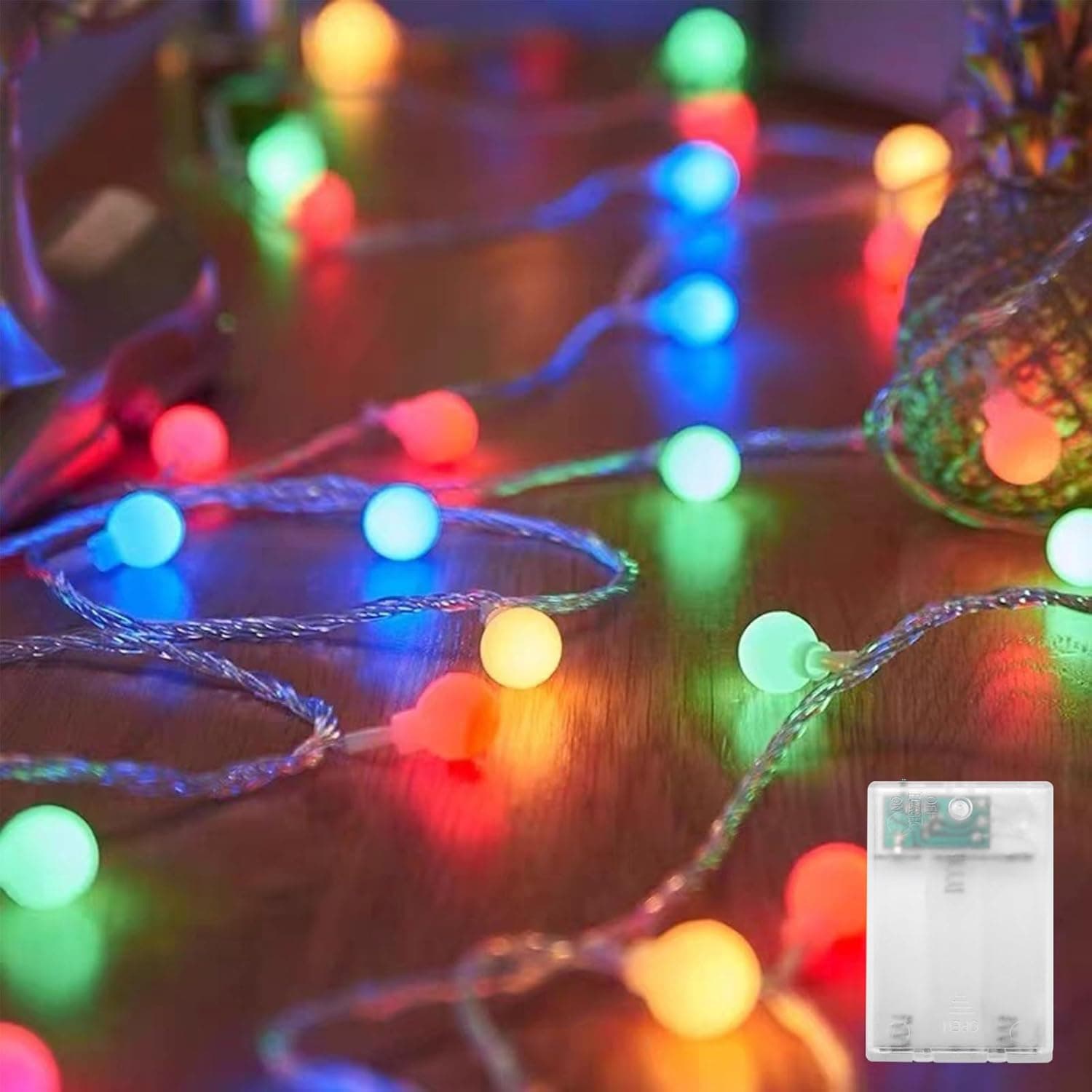 ENLACE LED Lichterkette Kugeln, 5M 50 LED Kugel Lichterkette Batteriebetrieben, 1,8cm Kugeln, Bunt Kugel Lichterketten für Weihnachten, Hochzeit, Zimmer, Balkon, Innen, Außen
ENLACE LED Lichterkette Kugeln, 5M 50 LED Kugel…