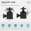 Thumbnail 1 de Folgtek Mini Ball Head Kugelkopf Stativadapter mit Blitzschuh 📷