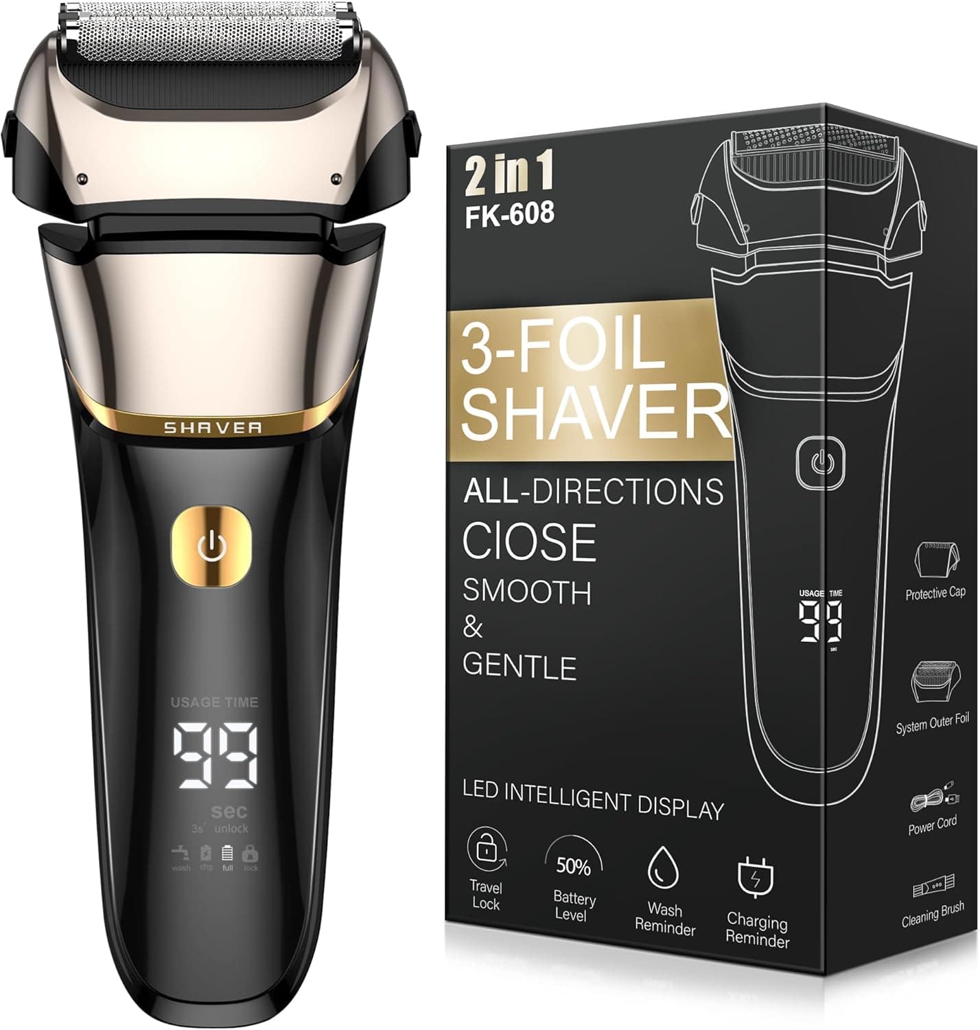 Folienrasierer Herren 2-in-1 Elektrorasierer ⌚