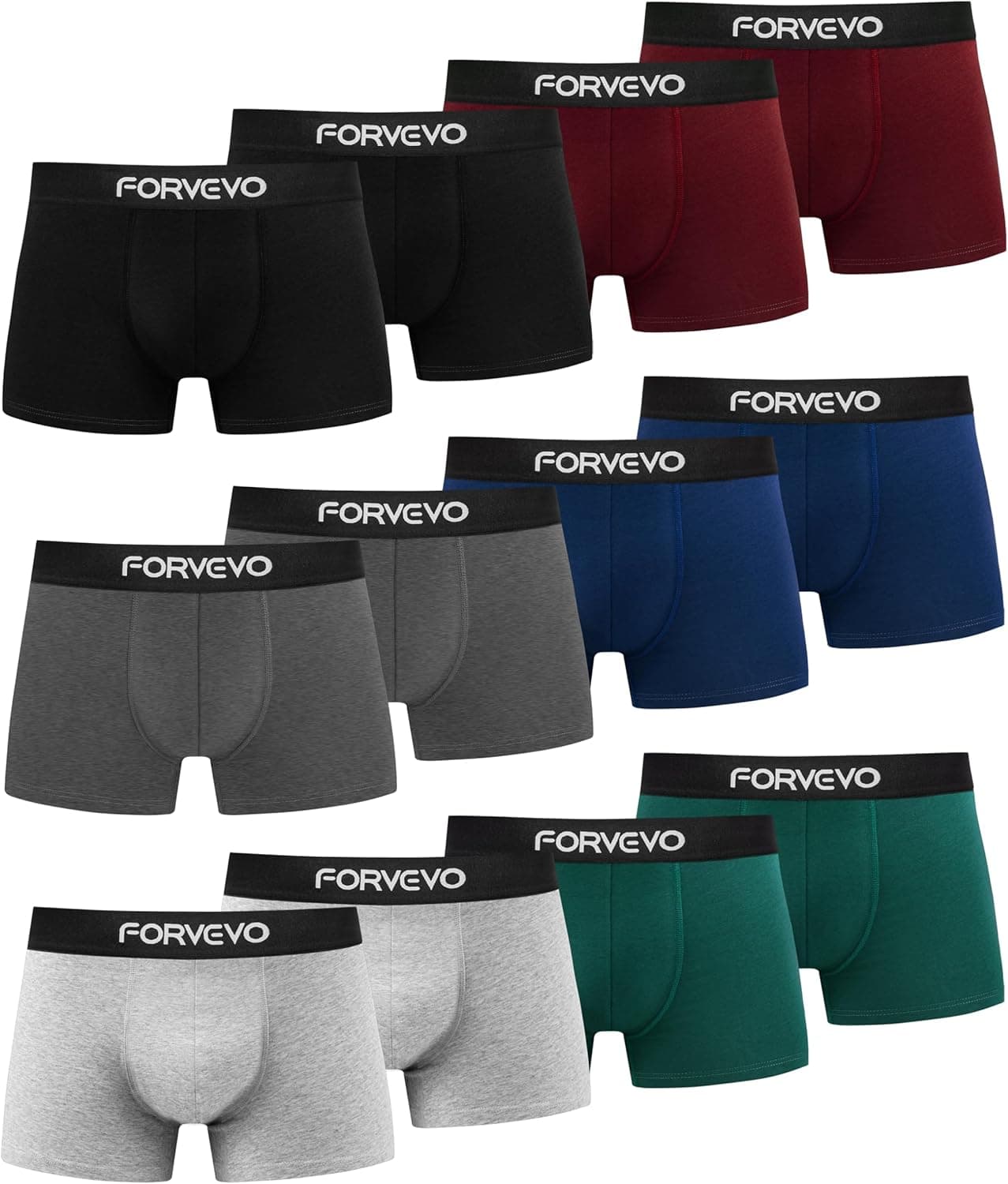 FORVEVO Boxershorts Herren Baumwolle 12er Pack S-4XL ⌚