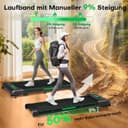 Thumbnail 3 de FOUSAE Walking Pad Laufband 1–10 km/h, 9% Steigung 📺