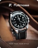 Thumbnail 1 de Fullmosa 22mm Leder-Uhrband Schwarz ⌚