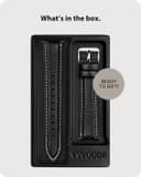 Thumbnail 5 de Fullmosa 22mm Leder-Uhrband Schwarz ⌚