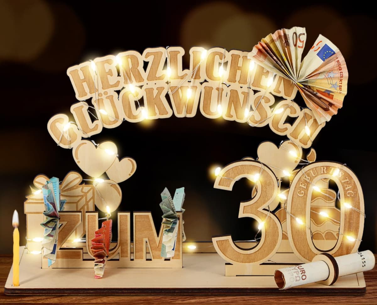 Giftota Original 30 Geldgeschenk mit LED 🎁