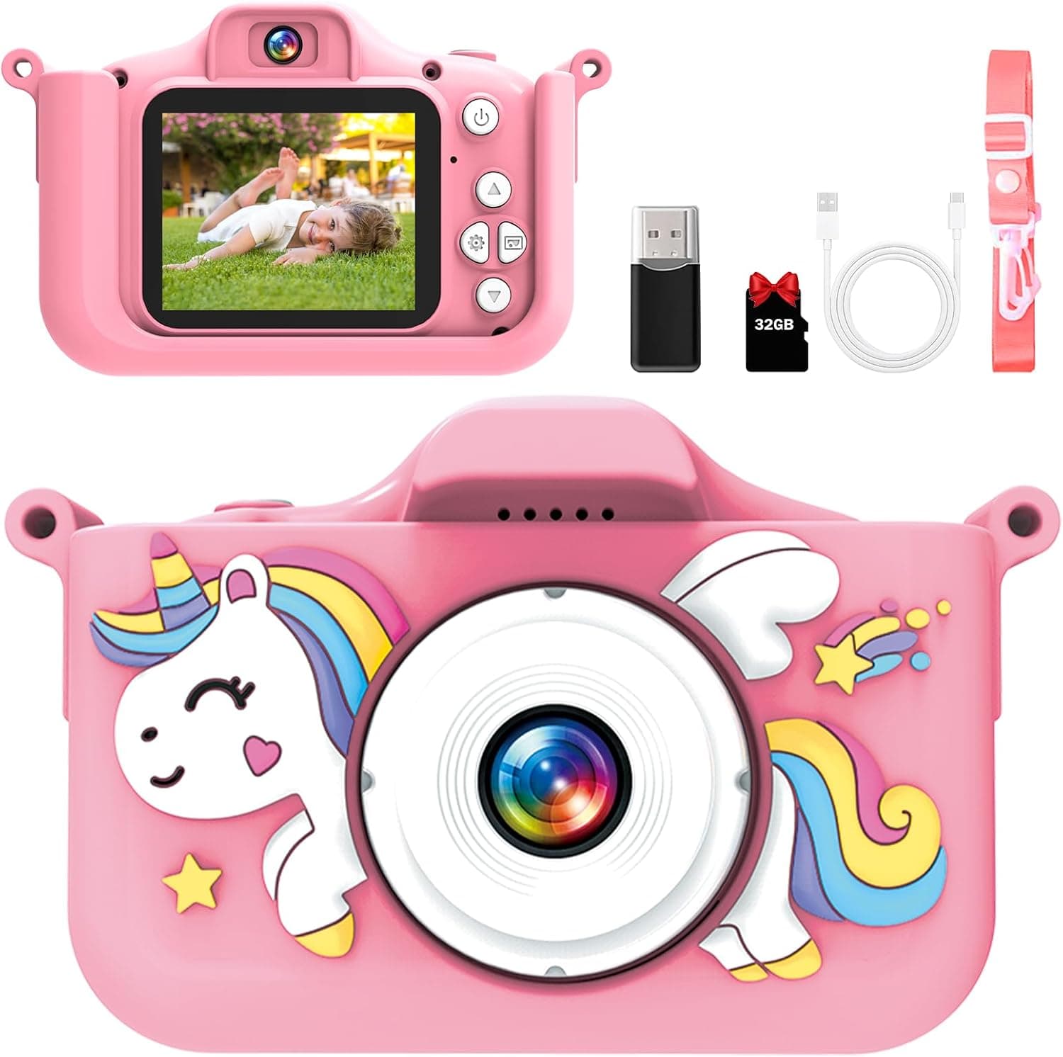 GlowPlayX Kinderkamera 1080P 32 GB – Digitalkamera für Kinder 📷