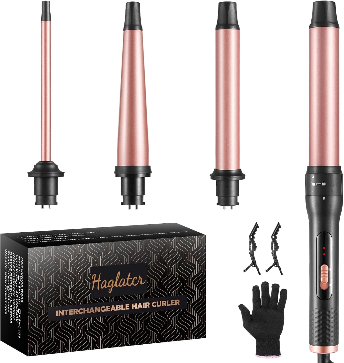 Haglater Lockenstab 4 in 1 Multifunktions mit Keramikbeschichtung ⌚