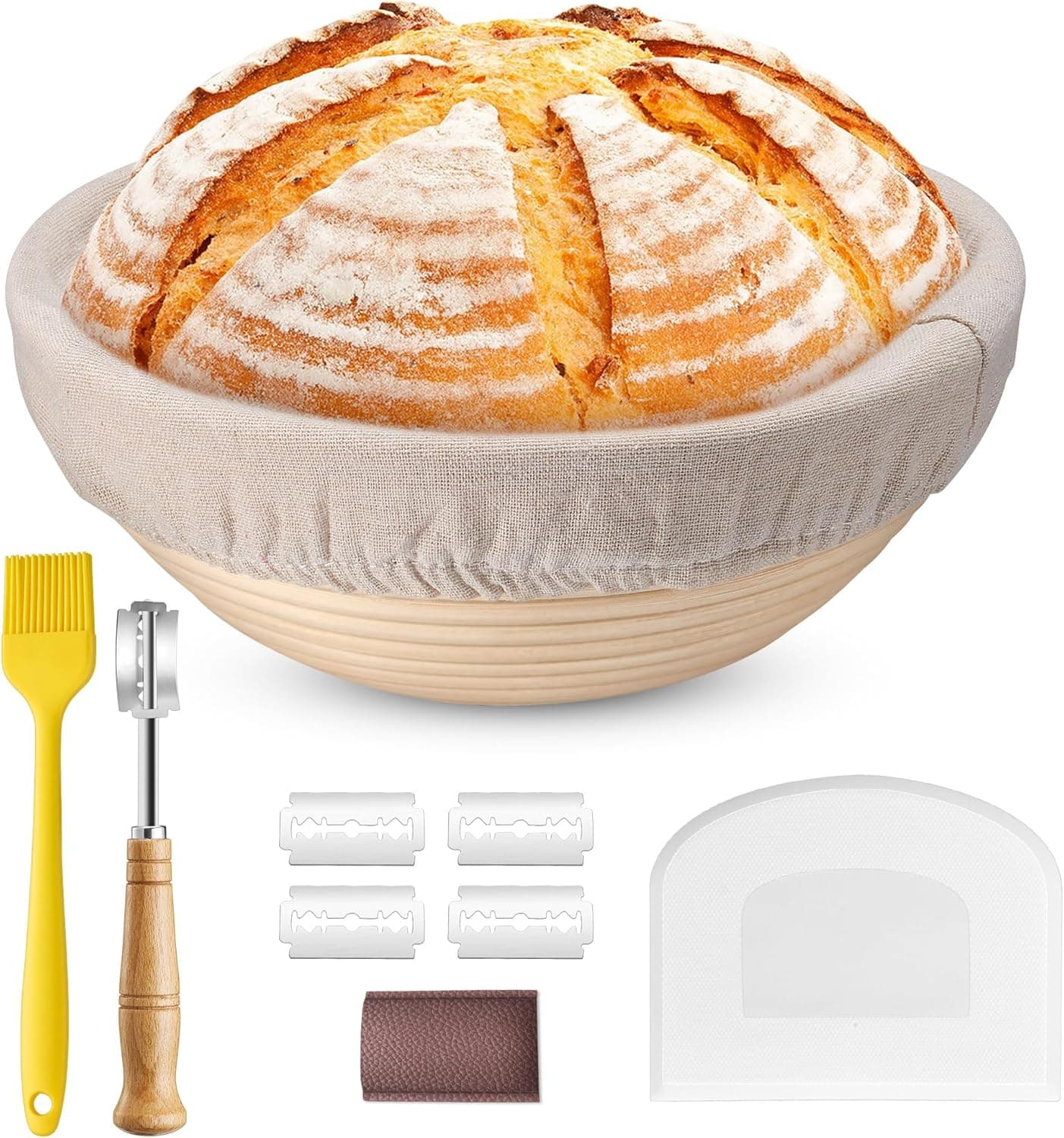 HaWare Gärkörbchen 23 cm rund Brotset mit Zubehör 🍞