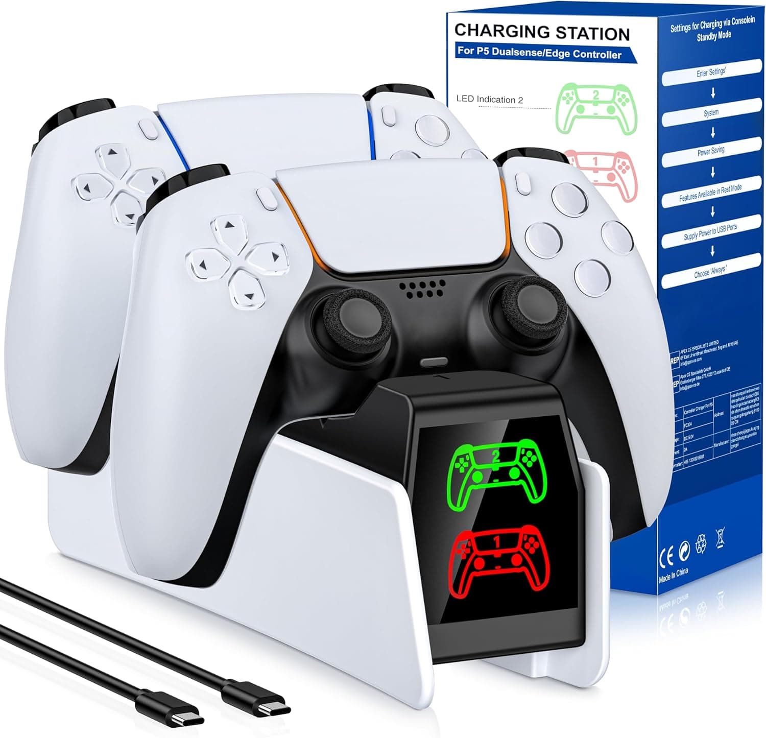 HELLCOOL PS5 Controller-Ladestation 2–3 Std. Ladezeit 🎮
