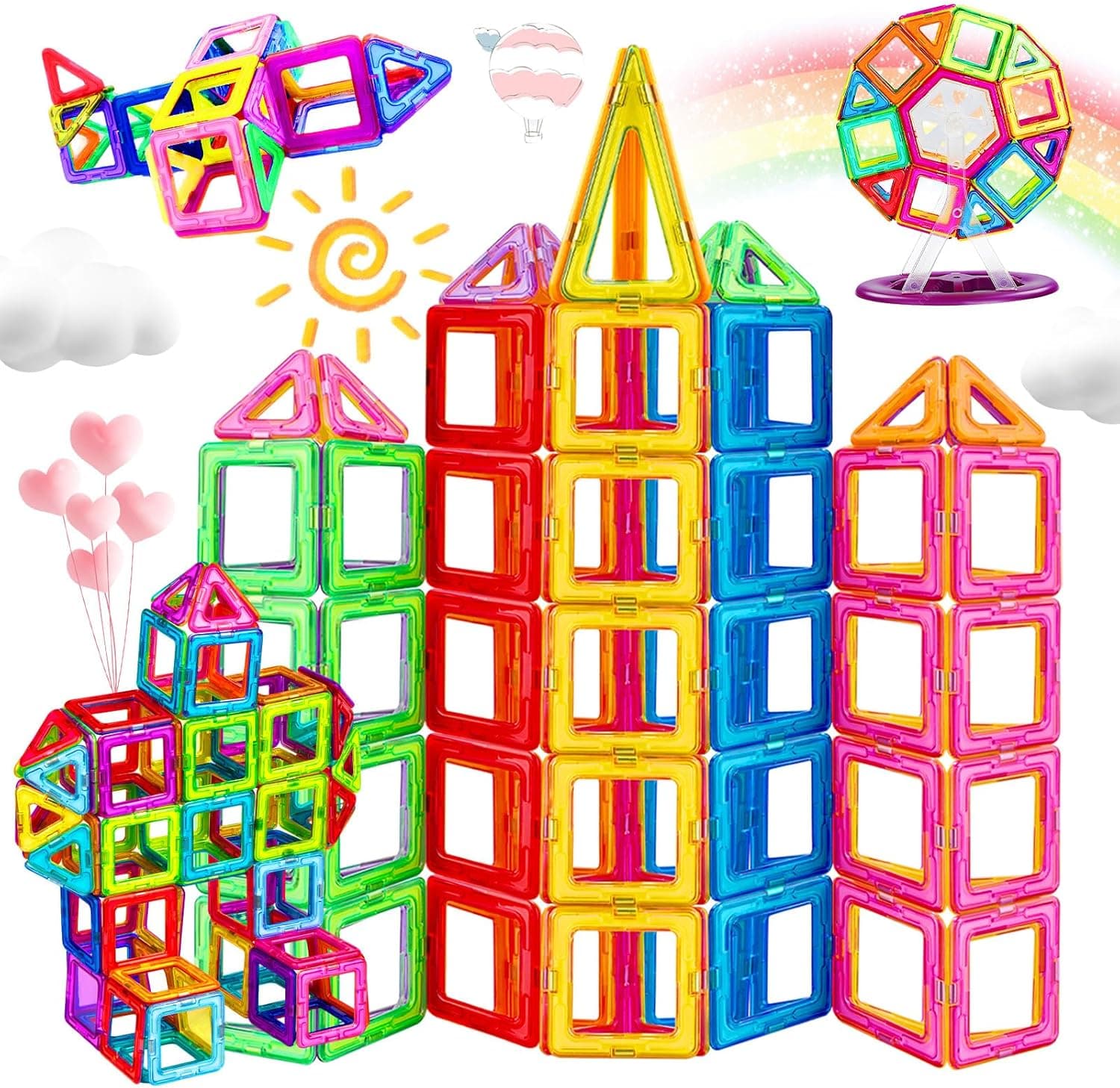 HISHOPTOY Magnetische Bausteine 120 Teile Baukasten 🧩