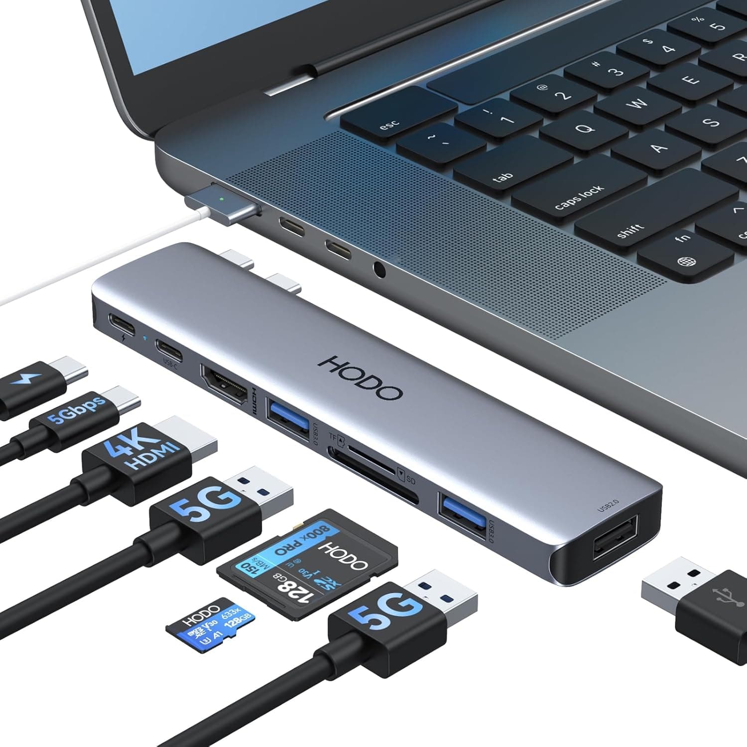 HODO USB C Hub Adapter 8‑in‑2 für MacBook Pro Air ⌚