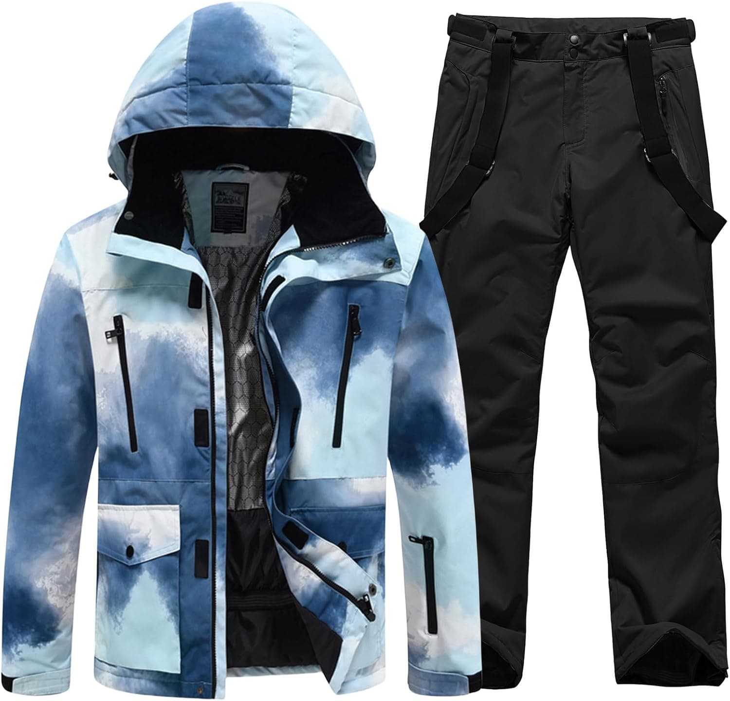 HOTIAN Herren Schneeanzug Ski Jacke und Hose Set für Winter ⌚