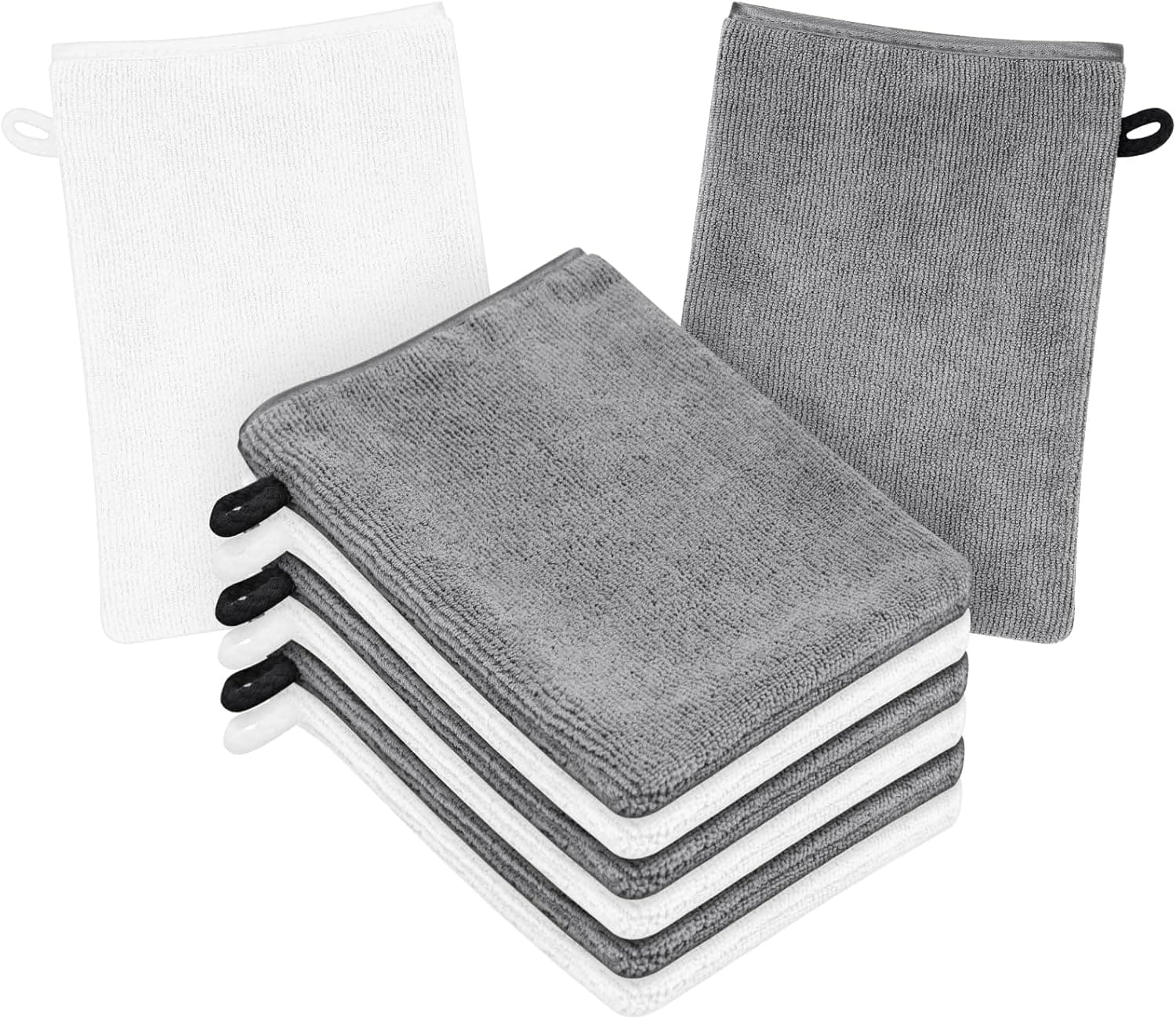 HOTUT Frottee Waschhandschuhe 8er Set 20x15CM ⌚