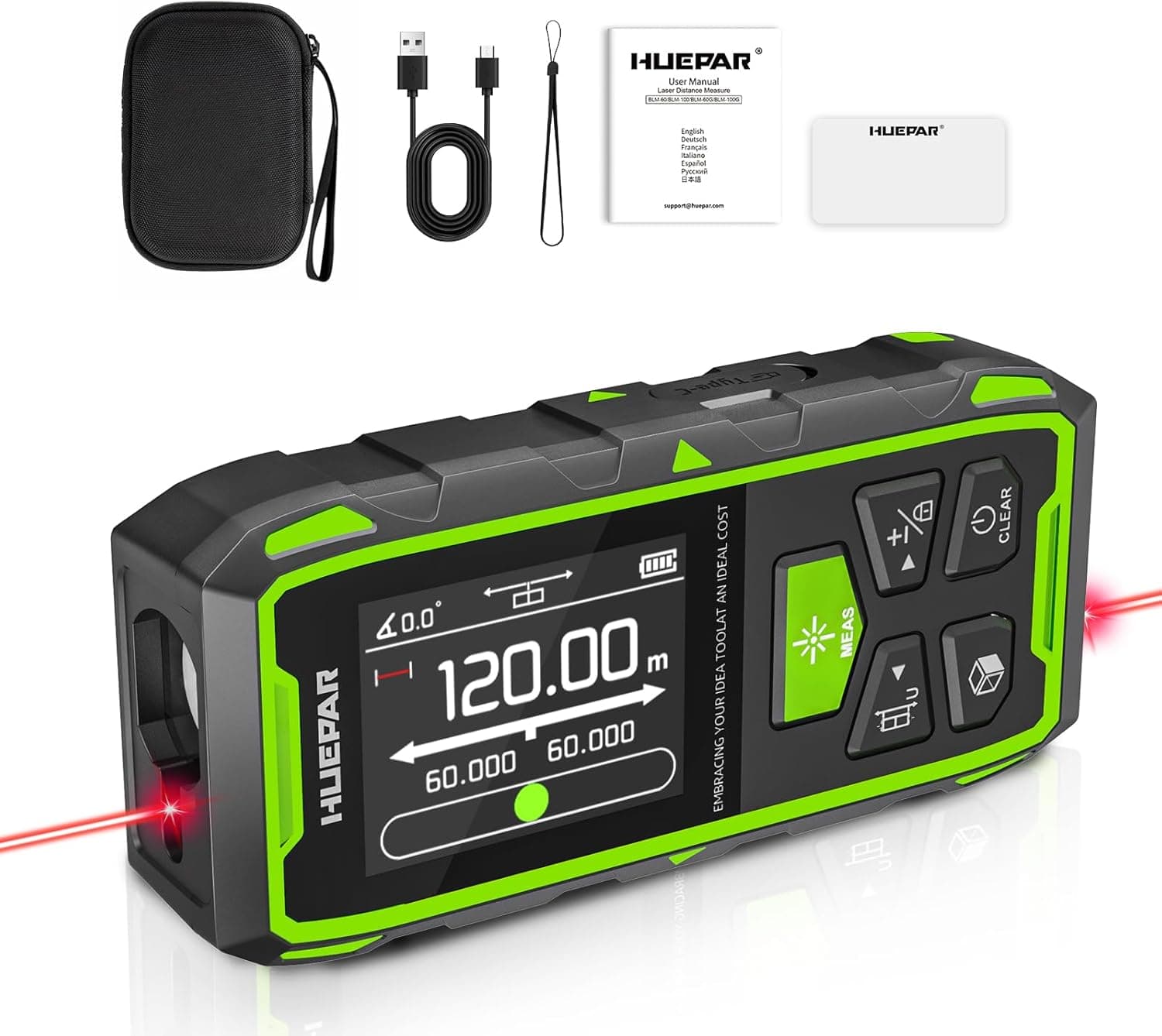 Huepar Dual Laser Entfernungsmesser 120 m 📏