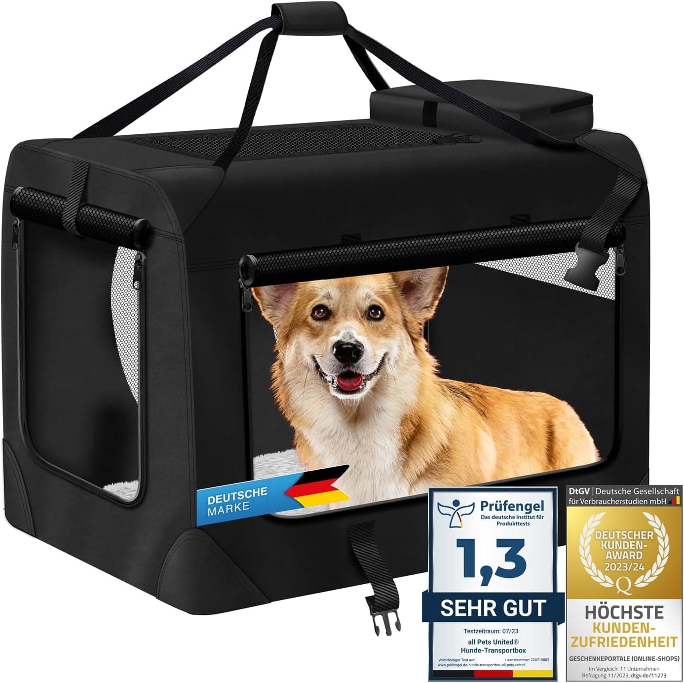 Hunde-Transportbox M 62×42×42 cm faltbare Hundetasche 🐶