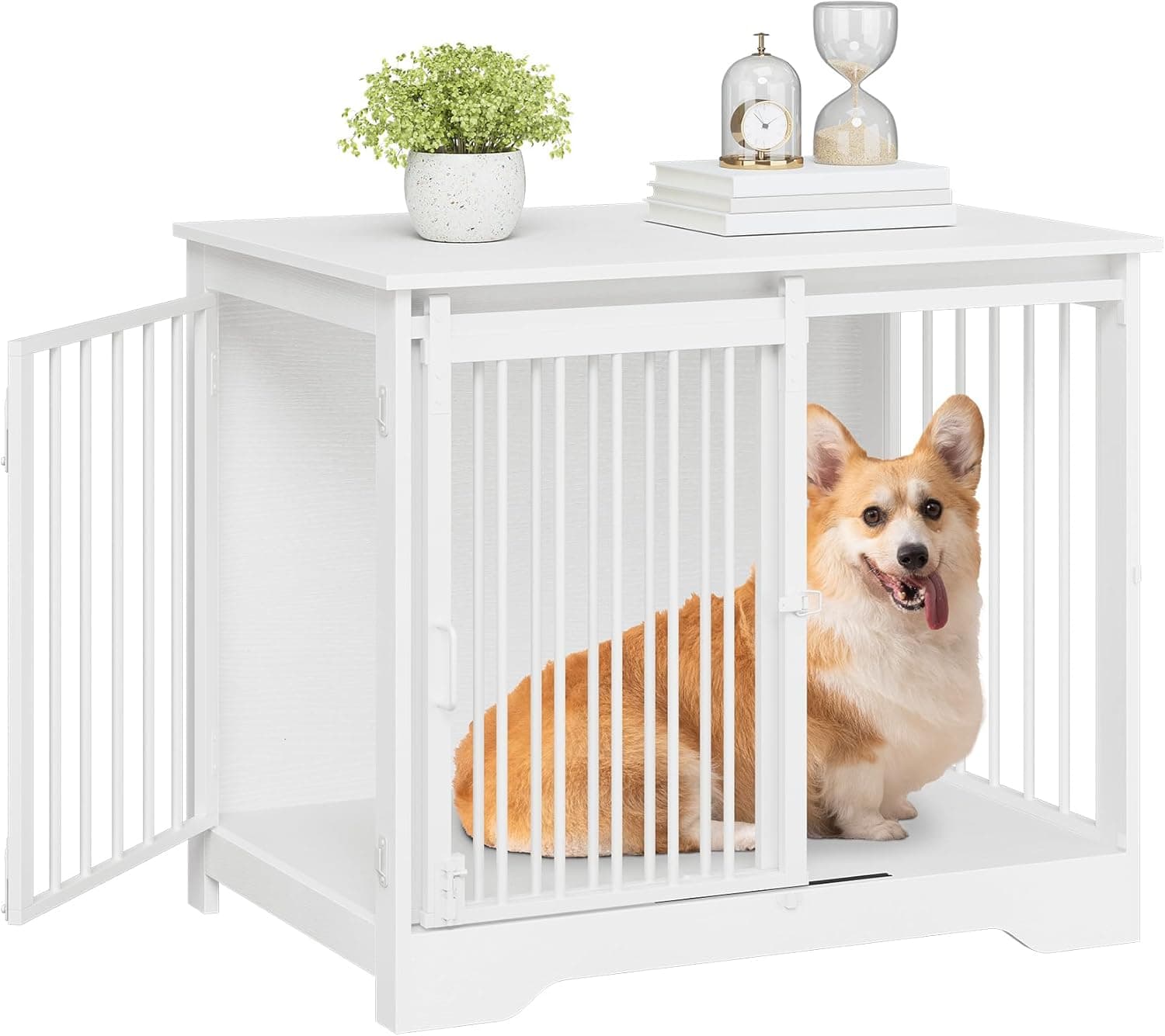 Hzuaneri DFC83613W Hundebox 81 cm Holz für Zuhause 🐶