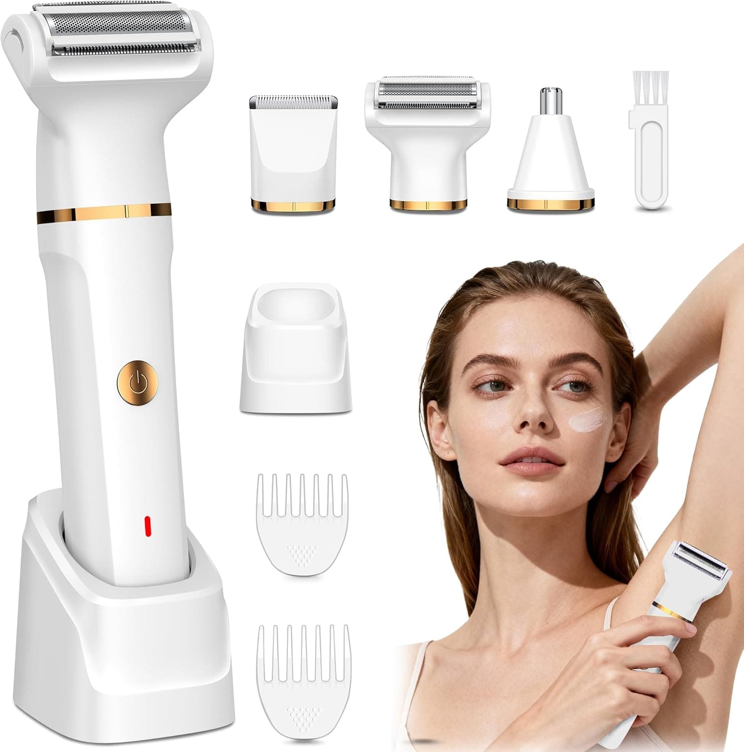 3‑in‑1 Damenrasierer elektrisch, wasserdicht ⌚