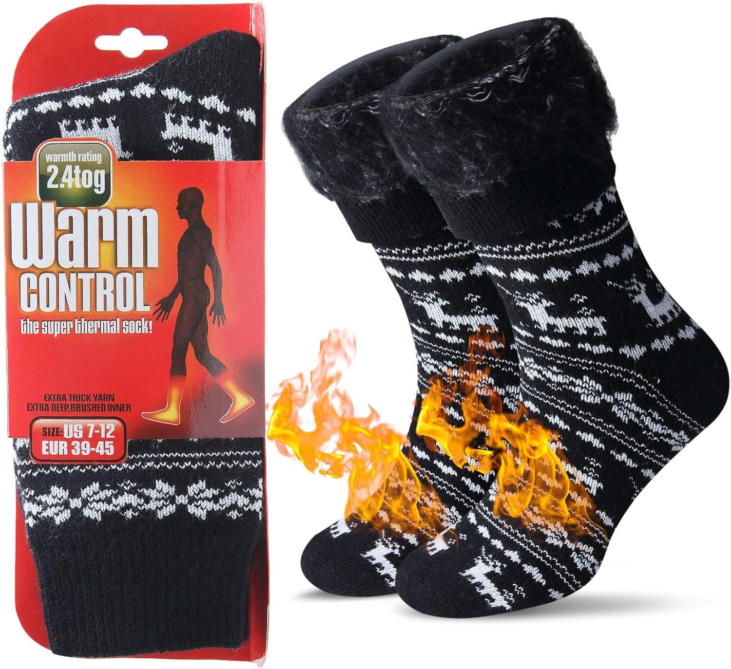 JARSEEN Warme Winter-Thermosocken Vollplüsch mit Wolle ⌚