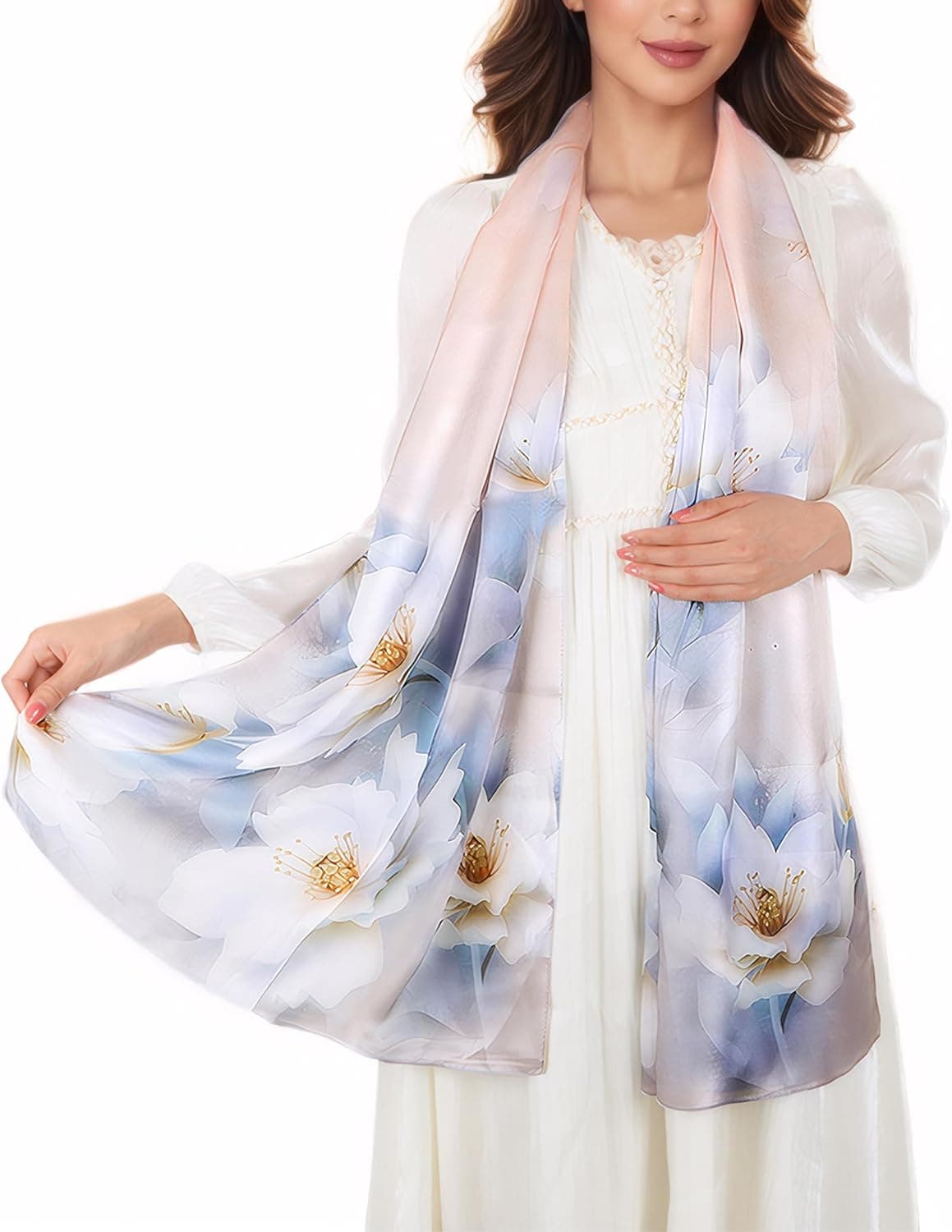 KALOEY Seidenschal 100% Seide Weich & Komfortabel 55 × 173 cm 🧣