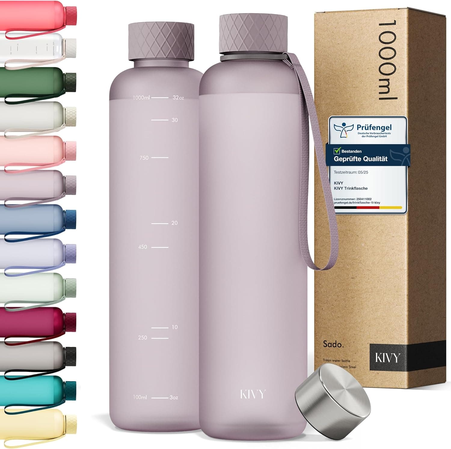 KIVY Tritan Trinkflasche 1 L Sportflasche 📱