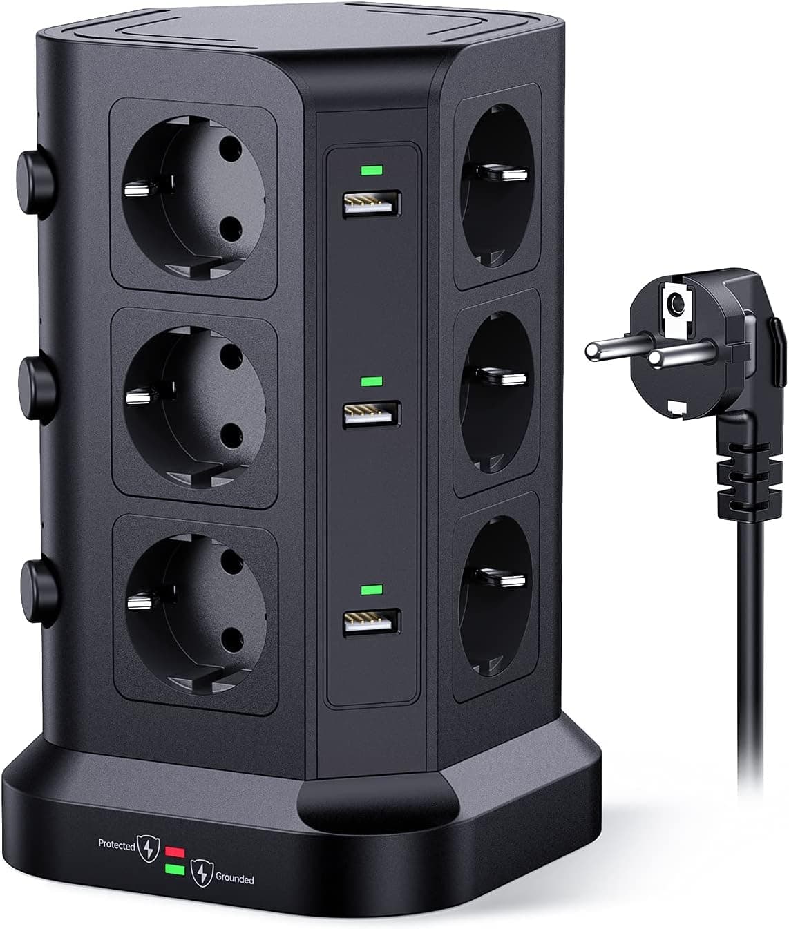 KOOSLA 12‑Fach Steckdosenleiste 4000W mit 6 USB 🔌