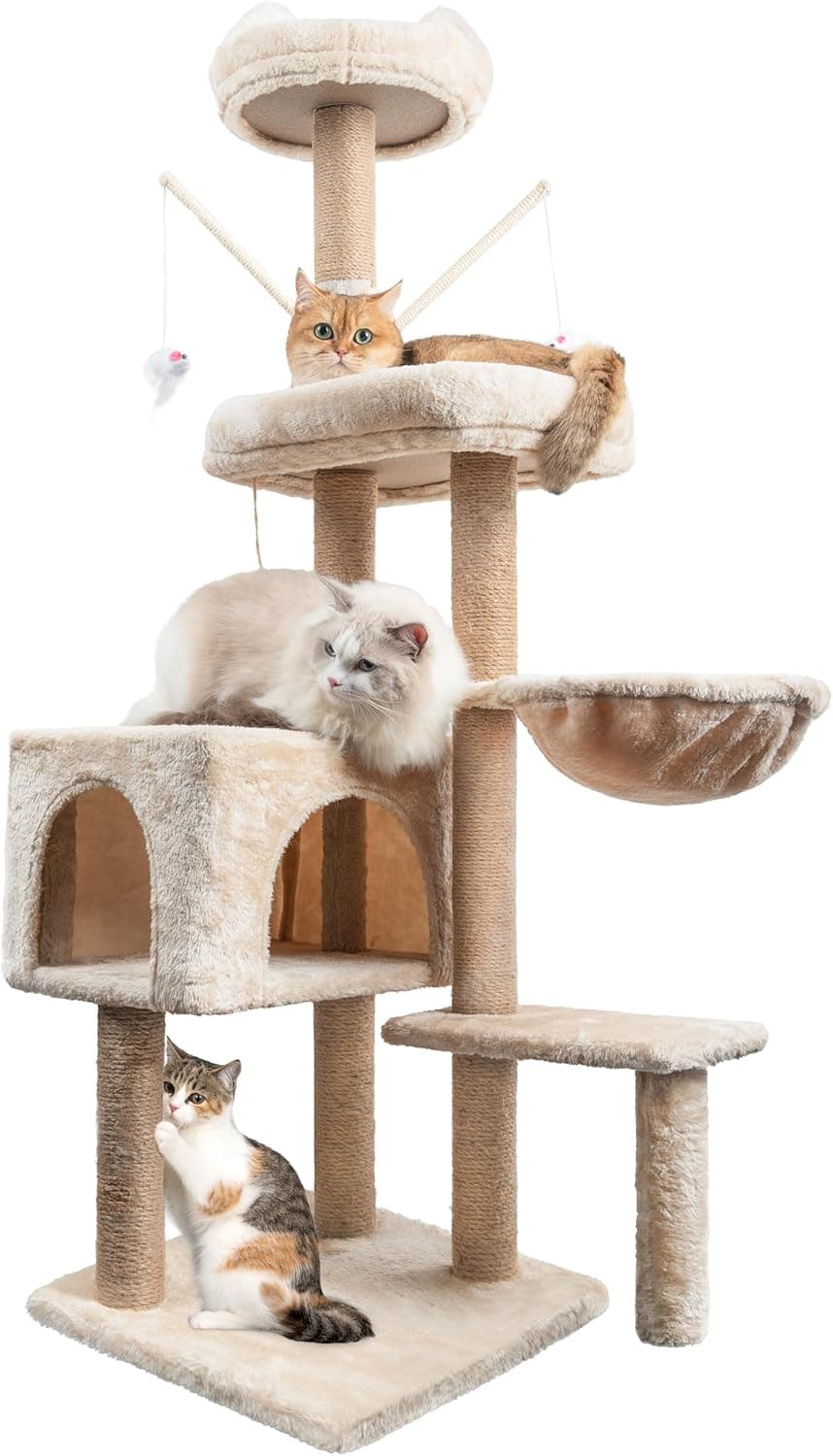 Kratzbaum Stabil 145 cm Katzenbaum mit Höhle 🐱